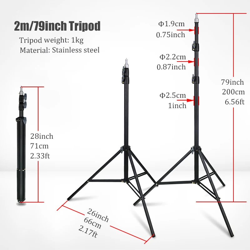 BFOLLOW 2m 79inch Tripod for Overhead Shooting Mobile Phone Tablet Light DSLR Camera with Boom Arm Video Studio Youtuber Stand - Image 4