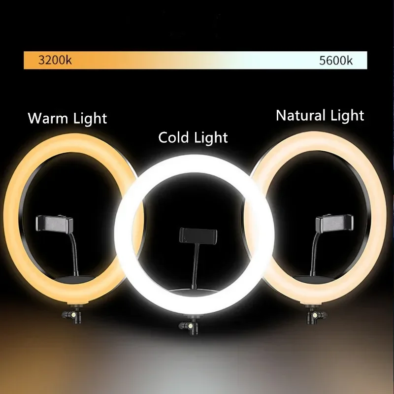 10" 26cm LED Selfie Ring Light Photography Video Light RingLight Phone Stand Tripod Fill Light Dimmable Lamp Trepied Streaming - Image 5